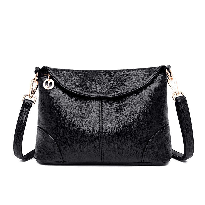 Bag Women New Fashion Crossbody One Shoulder Women's Bag Middle aged Mother's Soft Leather Small Square Bag