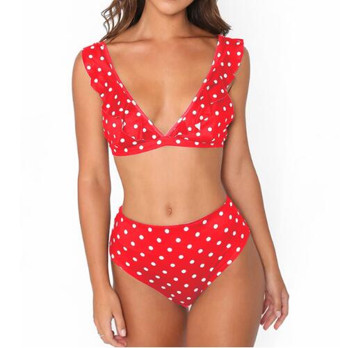 High Waist Bikini Polka Dot Biquinis Summer Beach Wear