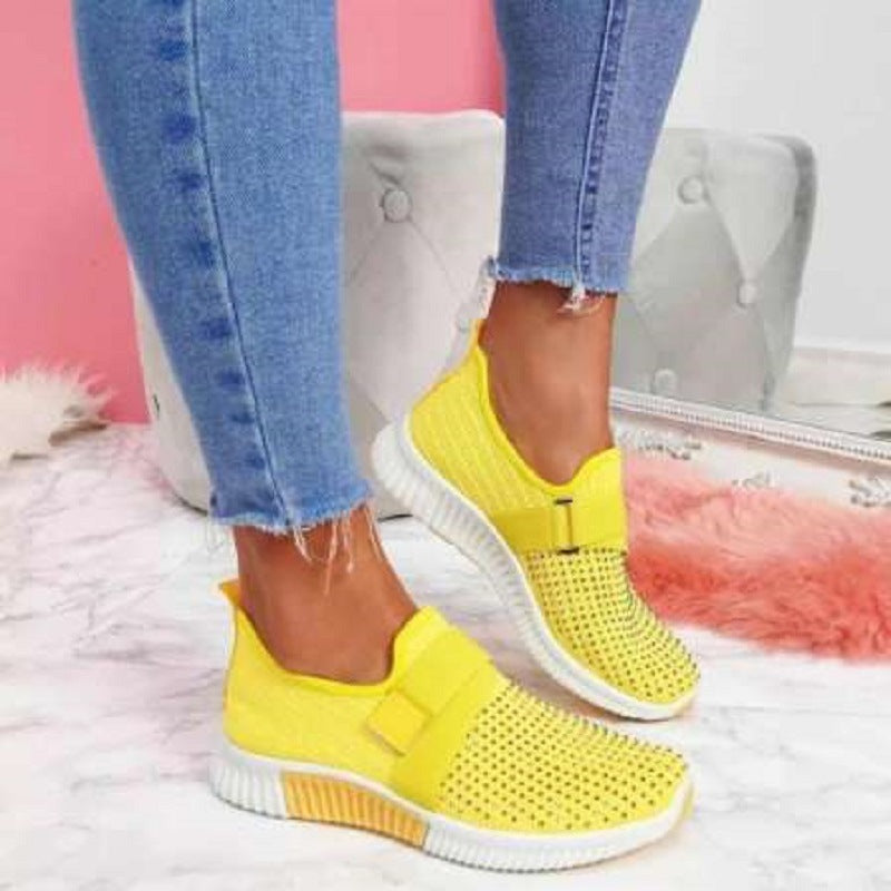 Rhinestone Flat Casual Shoes Women's Plus Size Summer New Sports Shoes