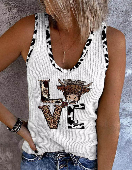 Hot Selling Printed Hot Stamping Sleeveless Womens T Shirts