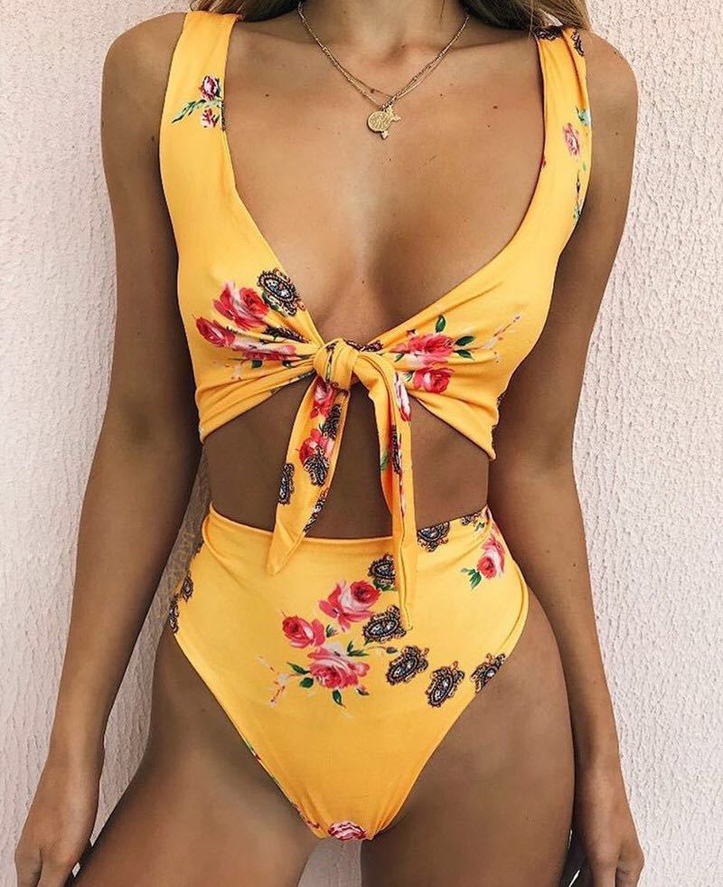 Bikini knotted double-sided swimsuit