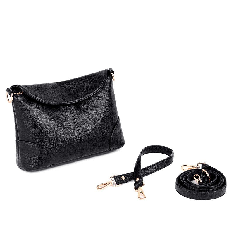 Bag Women New Fashion Crossbody One Shoulder Women's Bag Middle aged Mother's Soft Leather Small Square Bag