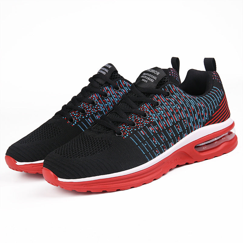 Air Cushioned Sneakers Fly Woven Upper Comfortable And Breathable Air Cushion Outsole Cushioning, High Elasticity Free And Non Slip