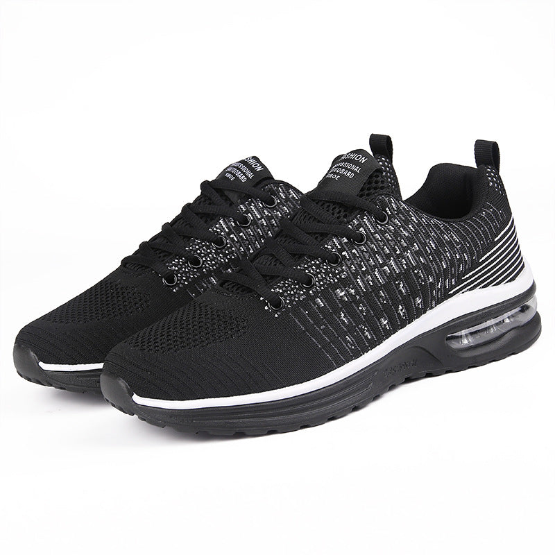 Air Cushioned Sneakers Fly Woven Upper Comfortable And Breathable Air Cushion Outsole Cushioning, High Elasticity Free And Non Slip