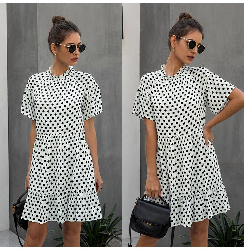 Summer Fashion Polka Dot Occidental Style Womens Dress