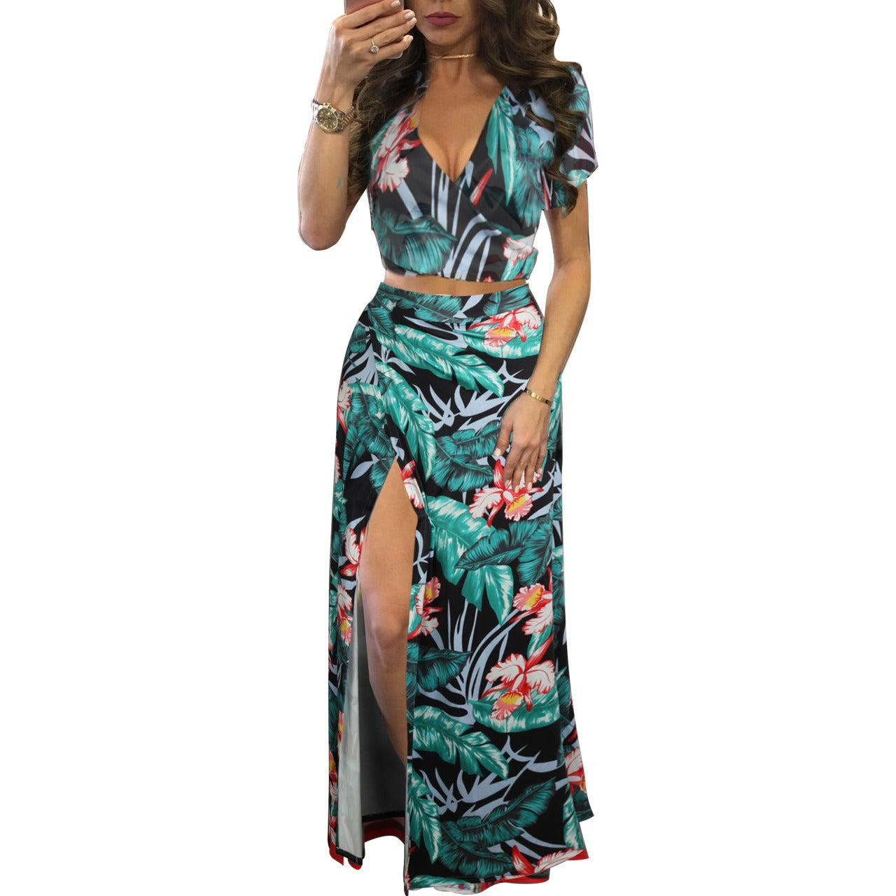 Classic Floral Hot Sale Dress Two Piece Set