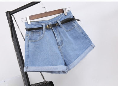 High Waist Women Jeans Denim Shorts Pockets Casual Short Jeans Cotton Slim Feminino Clothing Pants