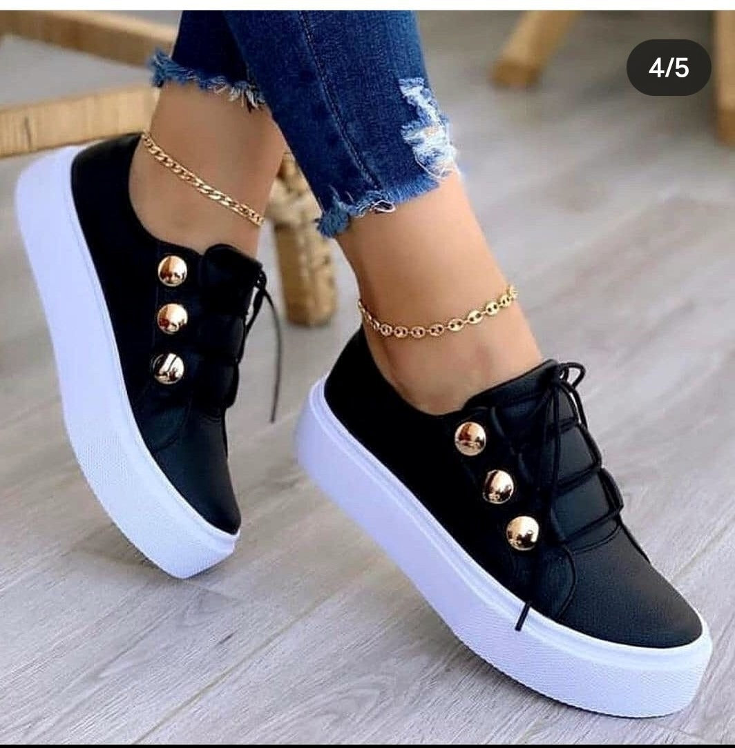 Large Casual Single Shoes Women's,New Round Toe Thick Sole Casual Viscose Shoes Single Shoes