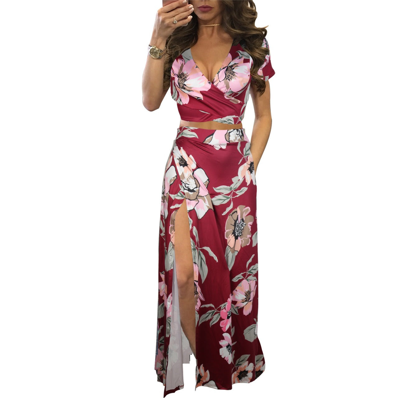 Classic Floral Hot Sale Dress Two Piece Set