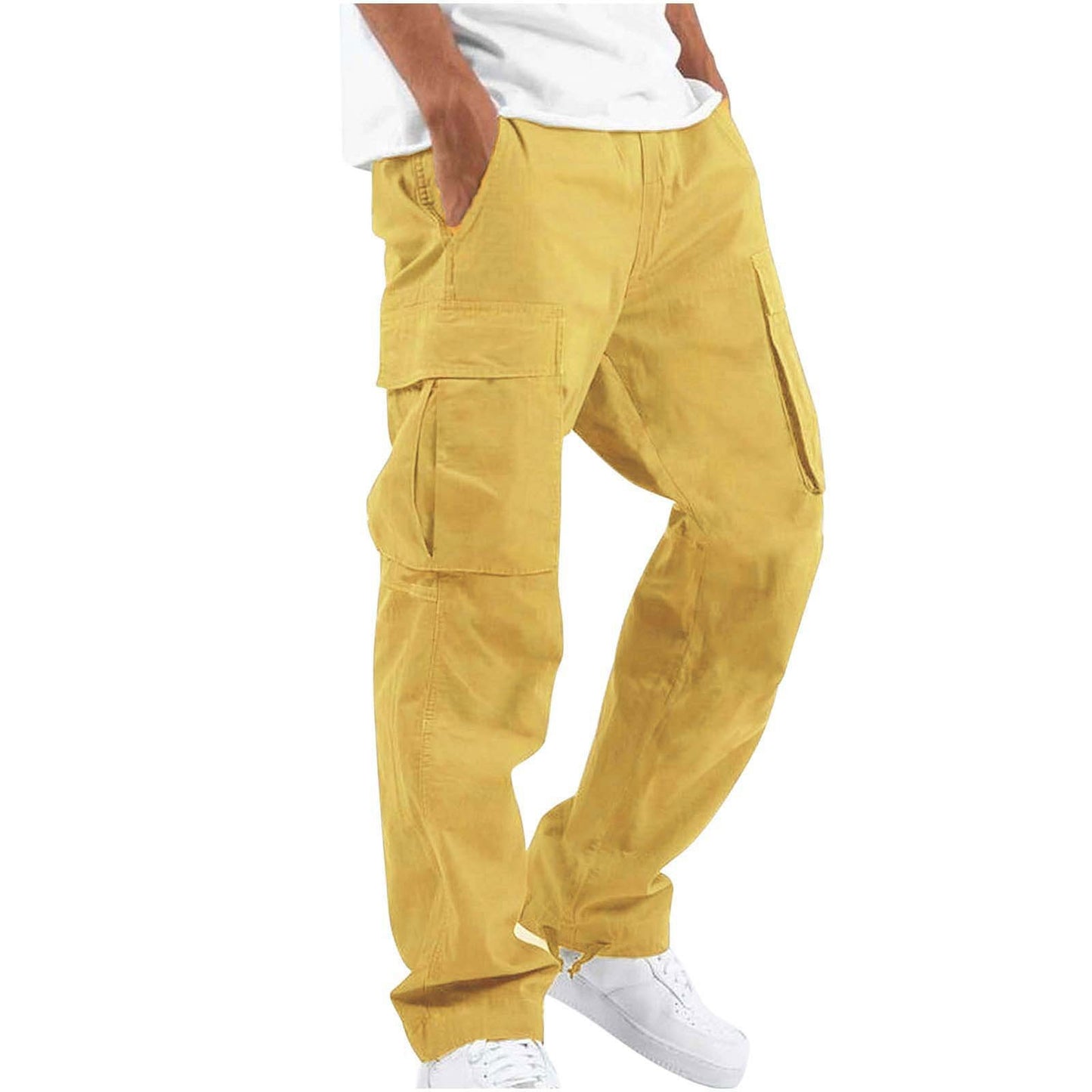 New Style Men's Overalls Drawstring Multi Pocket Casual Trousers