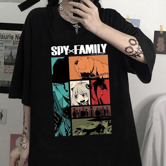 Spionage, Familie, Anime, Pullover-T-Shirt, lockerer Sommer, Kurzarm, Männer und Frauen