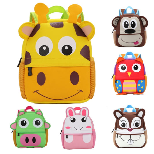 3D Animal Children Backpacks Brand Design Girl Boys Backpack Toddler Kids Neoprene School Bags Kindergarten Cartoon Bag