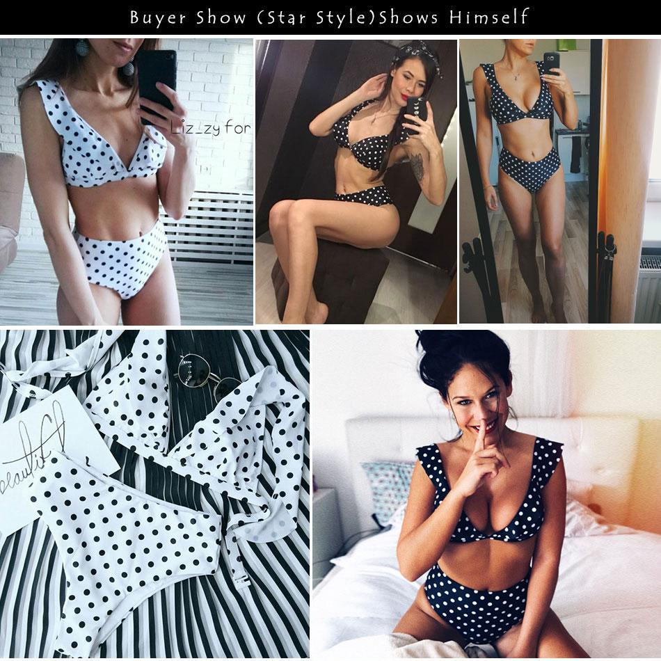 High Waist Bikini Polka Dot Biquinis Summer Beach Wear