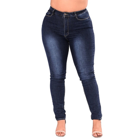 Dámské džíny s vysokým pasem 5XL 6XL 7XL Legíny větší velikosti Modrá džínovina Skinny Jeans Tužka Kalhoty Strečové Bodycon Slim Kalhoty