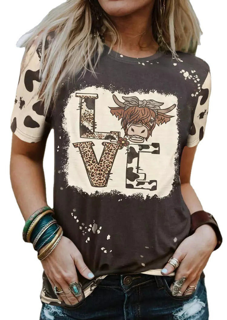 New Lvc Sweet Christmas Tree Personalized Print Sweater Loose Shoulder Sleeves Round Neck Large Womens T Shirt