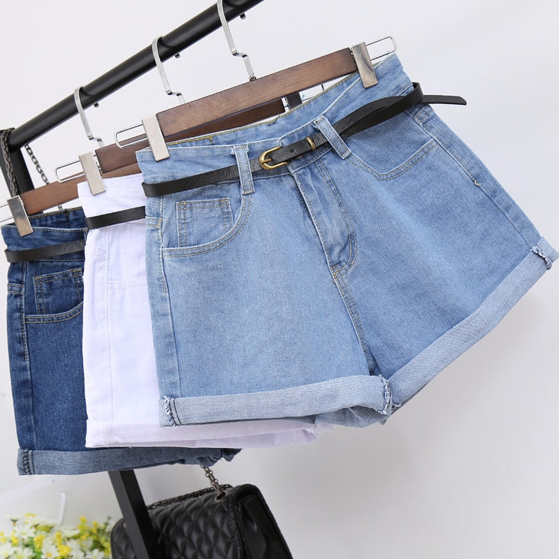 High Waist Women Jeans Denim Shorts Pockets Casual Short Jeans Cotton Slim Feminino Clothing Pants