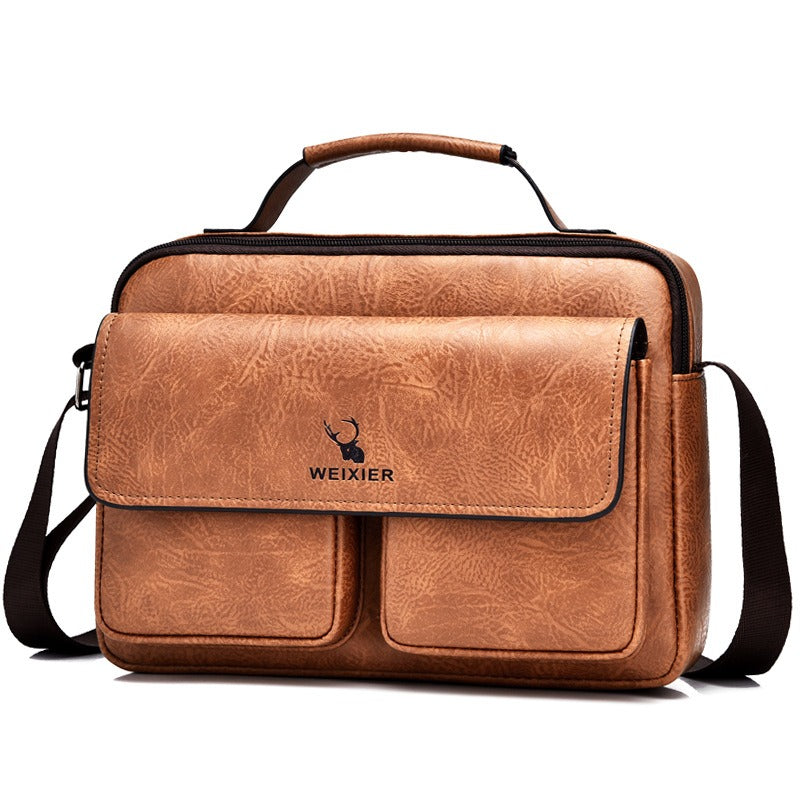 Men's Business Satchel Single Shoulder Bag Cross Body Large Capacity Single Shoulder Leisure Bag Messenger Bag