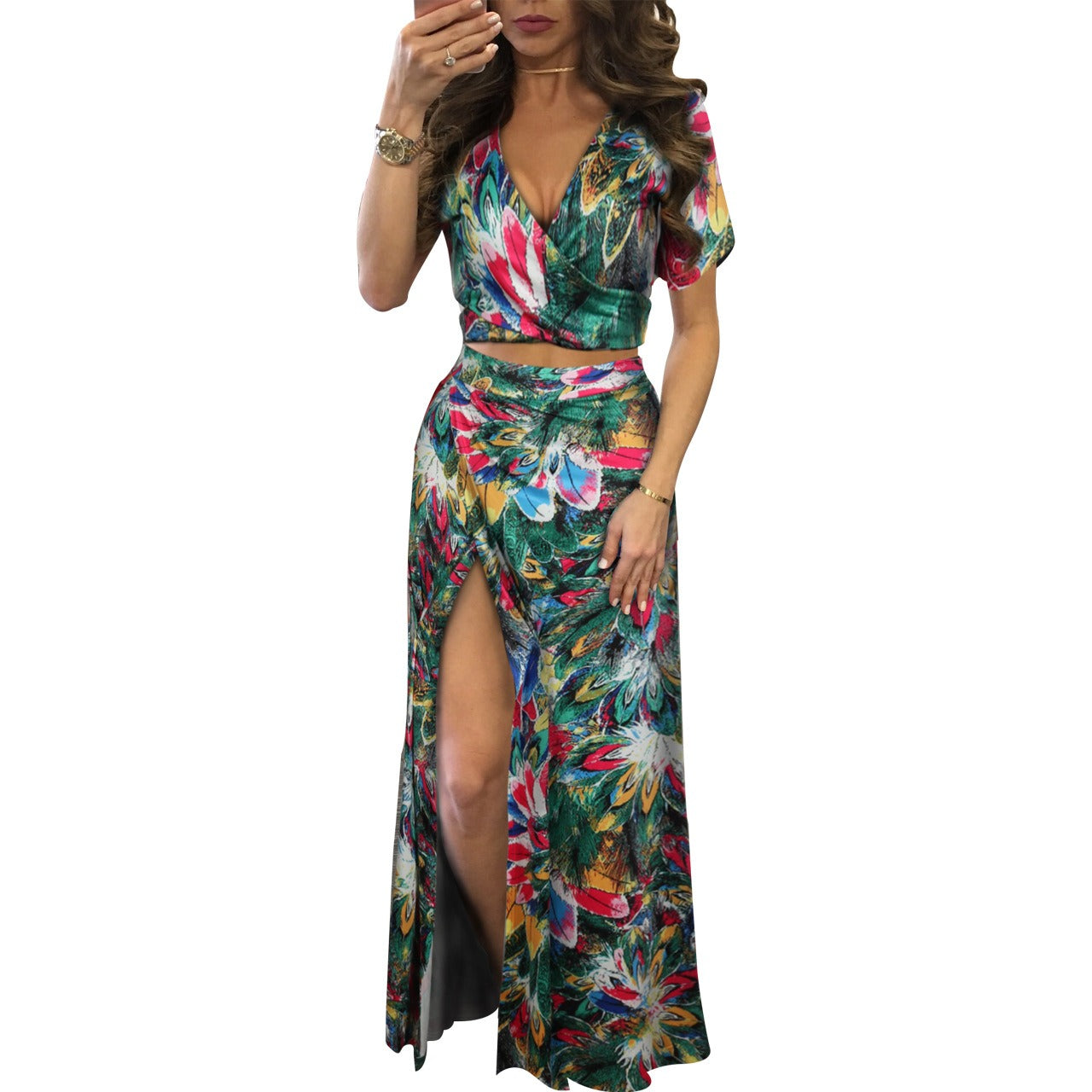 Classic Floral Hot Sale Dress Two Piece Set